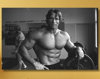 Arte impressa de Arnold Schwarzenegger, pôster de Arnold Schwarzenegger, arte de parede em tela de Arnold Schwarzenegger, impressões em tela de motivação para academia