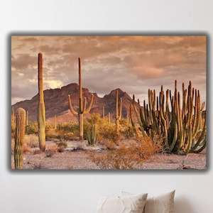 Kaktus Leinwand Wandkunst,Wüstenkaktus Poster Kunstdruck,Südwest Wüste Leinwand Kunst,südwestlichen Dekor,mexikanischen Kunstdruck,Sukkulenten Wandkunst