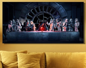 Star Wars Last Supper Poster Print Art,Star Wars Last Supper Canvas Wall Art,Home Decor,Office Decor,Man Cave Art Decor,Movie Posters Print