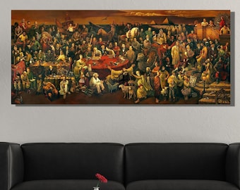 103 Famous People Discussing The Divine Comedy With Dante Canvas Wall Art,Famous People Poster Art PRint,Modern Wall Decor,Housewarming Gift