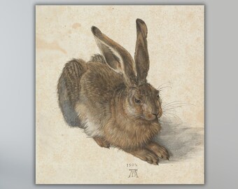 アルブレヒト・デューラー「若い野ウサギ」キャンバスアート：ウサギの