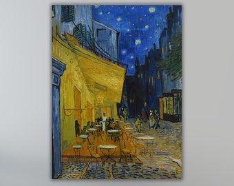 Van Gogh Café Terrace at Night Canvas Poster Wall Art,Van Gogh Reproduction prints,Extra large canvas Wall Art,Modern Wall art,Office decors