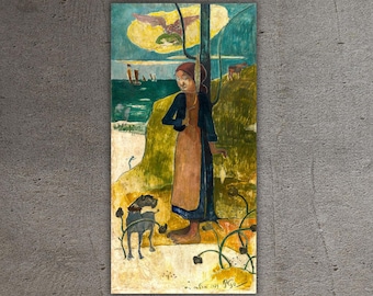 Paul Gauguin Breton Girl Spinning 1889 Art Poster/Canvas Print,Paul Gauguin Wall Art,Paul Gauguin Poster Print,Vintage Art,Modern Wall Art