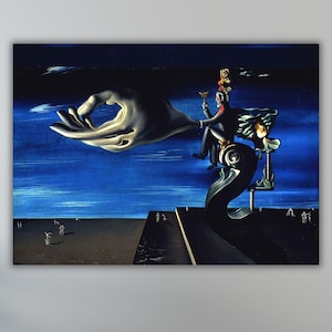 Salvador Dali La Main, Les Remords de conscience Poster Canvas,Fine Art Print,Modern Wall Art,Housewarming Gifts,Dali Print Arts,Vintage Art