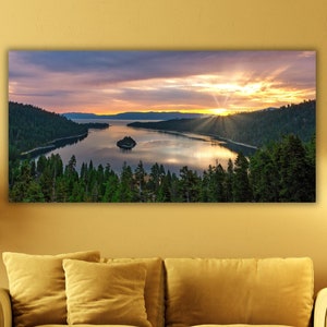 Forest The Sun Rise Leinwand Wandkunst, Forest Sun Rise Poster Kunst, Forest Lake Wandkunst, Wohnzimmer Dekor, Sonnenlicht Leinwand Wanddekoration