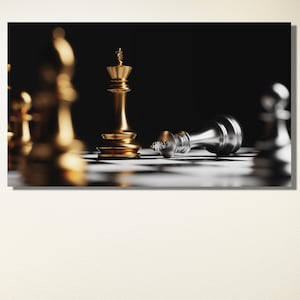 Playing Chess Poster Canvas Wall Art,Chess Canvas Print Art,Chess Wall Decor Art Decor,Gift For Chess Lover,Office Nursery Wall Art Decor