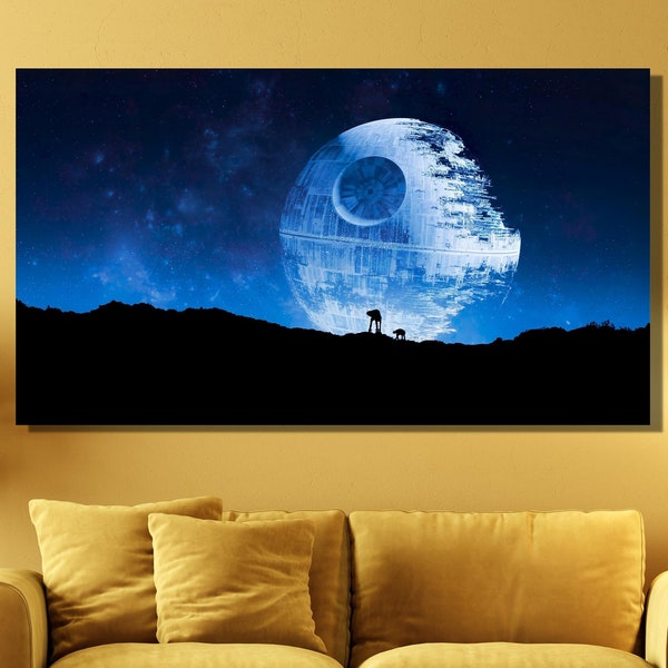 Starwars Death Star Leinwand Wandkunst,Star Wars Poster Print Art,Death Star at Space Landschaft Wandkunst,Star Wars Wanddekor,Starwars Leinwand