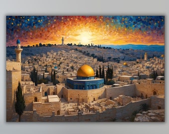 Masjid Al Aqsa Poster Kunst Leinwand Druck,Masjid Al Aqsa Wandkunst,Jerusalem Leinwand Wandkunst,Jerusalem Wanddekor,Islamic Wall Art,Islamic Gifts