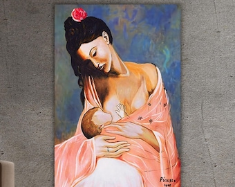 パブロ・ピカソ - 母と子（1902） - 17インチ x 22インチのファイン
