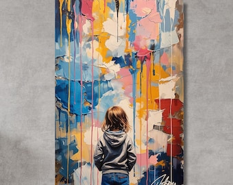 Impresiones de arte callejero, arte mural en lienzo, decoración de pared con grafiti, póster de Banksy, arte mural pop, regalos, arte mural de moda, arte en lienzo, cultura pop.