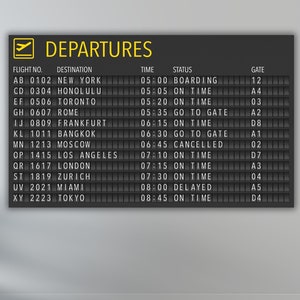 Departures Pattern Poster Art Print,Departures Airport Canvas Wall Art,Departures Canvas Art,Aviation Poster Art,Aviation Christmas Gifts