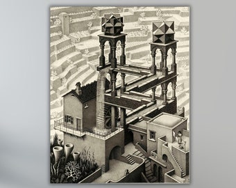 Wasserfall Poster / Kunstdruck, Maurits Cornelis Escher Wasserfall Wandkunst, Fine Art Print, Reproduktionsdruck, moderne Wandkunst