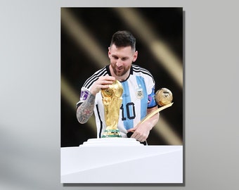 Lionel Messi WM-Plakat, WM-Leinwand Wandkunst, Lionel Messi Druck Kunst, Menschenhöhle Dekor Kunst, Spielzimmer Kunst Dekor, Argentinien Plakat Kunst
