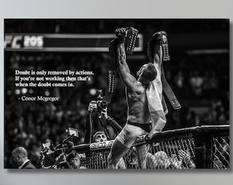 Conor McGregor Quote Poster Print Art,Conor McGregor Canvas Wall Art, Motivation Wall Art,Man Cave Wall Art Decor,Fitness Sports Room Decor