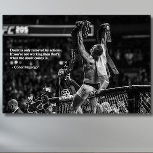 Conor McGregor citaat poster print kunst, Conor McGregor canvas muurkunst, motivatie kunst aan de muur, man Cave Wall Art decor, fitness sport kamer decor