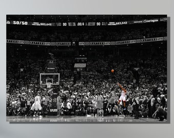 Kawhi Last Shot Canvas Wall Art,Kawhi Leonard Poster,Kawhi Canvas Print,Man Cave Art Decor,Game Room Decor,Kawhi Toronto Raptors Canvas Art