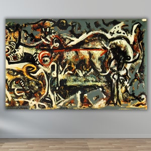 Jackson Pollock&#39;s Painting Art Canvas,Reproduction Print Art,Modern Painting Arts,Office Room Decor,Abstract Artworks Modern Canvas Wall Art
