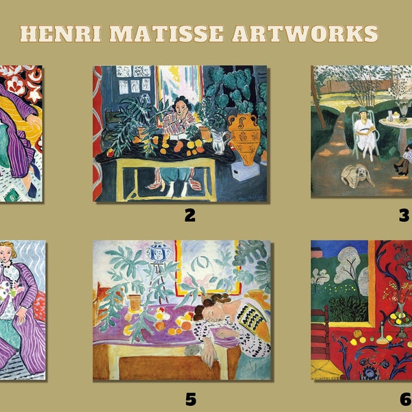 Henri Matisse Canvas Wall Arts,Custom Matisse's 21 Artworks,Henri Matisse Paintings Canvas Wall Art,Famous Painting Arts,Office Home Decors
