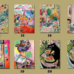 Set von 3 Matisse Leinwand Wandkunst, benutzerdefinierte Henri Matisse Gemälde Leinwand Wandkunst, erstellen Sie Ihr eigenes Set von 3, Matisse 21 Kunstwerke Poster Print
