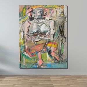 Willem De Kooning Mujer III Pintura Arte de pared Decoración, Willem De Kooning Pintura Arte, Impresión de reproducción, Decoración de la habitación de la oficina, Arte moderno en lienzo