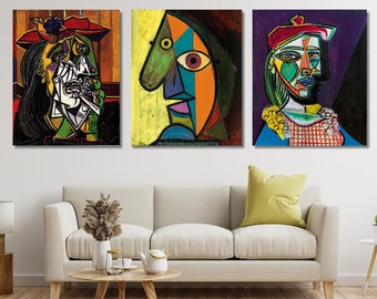 Custom Set of 3 Pablo Picasso Canvas Wall Arts,Pablo Picasso Paintings Canvas Wall Art,Create Your Own Set of 3,Pablo Picasso Artworks Print