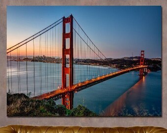Golden Gate Bridge Canvas Wall Art,Golden Gate Bridge Canvas Print Art,Landscape Wall Art,Home Decor,Living Room Decors,Trendy Wall Decor