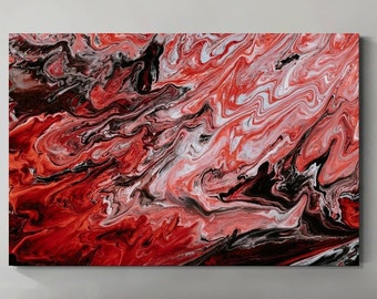Abstract Marble Luxury Wall Decor,Abstract Red Blood Marble Canvas Wall Art,Modern Trendy Wall Art Decor,Modern Home Decor,Housewarming Gift