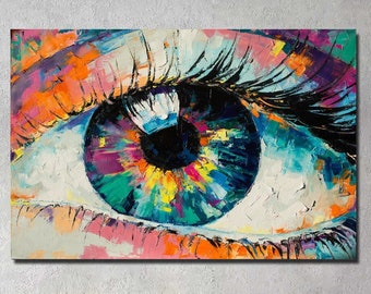 Abstract Eye Wall Art Canvas,Colourful Eye Poster,Modern Home Decor,Eye Canvas Wall Art,Living Room Decor,Abstract Artwork,Housewarming Gift