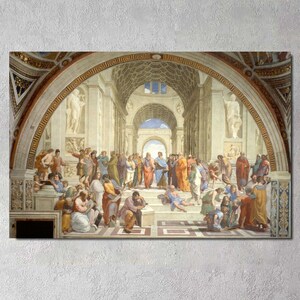 The School of Athens Canvas Wall Art,Raphael Canvas Print Art,School of Athens Poster Art,Raphael Artworks,Famous Reproduction Prints Decors