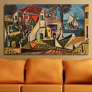 Pablo Picasso Mediterranean Landscape Canvas Wall Art,Reproduction Wall Art,Classical Art,Picasso Painting Arts,Home Decor,Trendy Wall Decor
