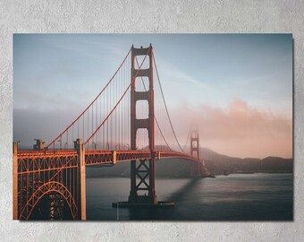 Golden Gate Bridge Canvas Wall Art,Golden Gate Bridge Canvas Print Art,Landscape Wall Art,Home Decor,Living Room Decors,Trendy Wall Decor