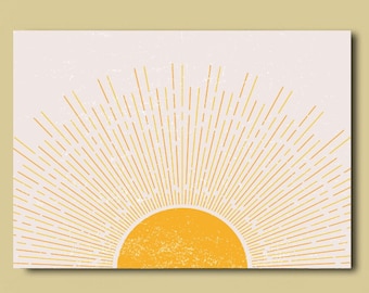 Boho Decor Abstract Sun Art Print,Mid Century Modern Printable Art,Abstract Artwork,Sun Canvas Print Art,Boho Wall Art,Modern Wall Art Decor