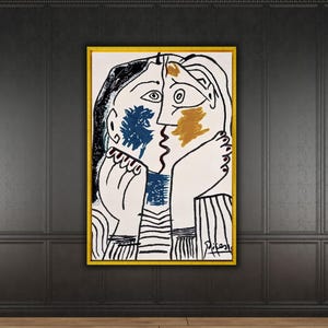 Pôster de Pablo Picasso, O Beijo, Impressão em Tela, Arte de Parede, Pablo Picasso, O Beijo, Obras de Arte de Pablo Picasso, Decoração de Parede Abstrata, Decoração de Parede Moderna