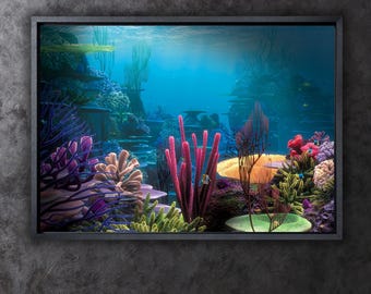 水槽用キャンバス壁アート 水族館用キャンバス魚類キャンバスアート