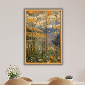 Gustav Klimt Herbstbäume und Blätter Kunst Leinwanddruck, Gustav Klimt Kunst Poster Druck, moderne Wandkunst, berühmte Leinwand Wandkunst, Vintage Kunstdruck