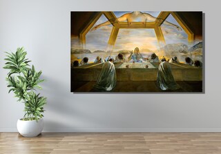 Set Di 3 Stampe Su Tela "Ultima Cena" 40,6x61 Cm, Arte Cristiana Con Cornice, Quadri Religiosi Per Decorazione Parete Soggiorno E Sala Da Pranzo, Gesù Wall Art