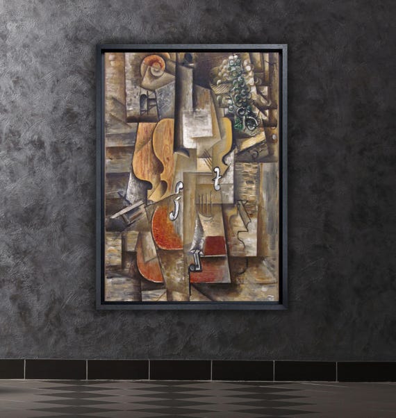 パブロ・ピカソ「ヴァイオリンとブドウ」1912年油絵キャンバス壁アート