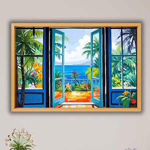 Henri Matisse The Open Window View Painting Poster/Canvas Wall Art,Henri Matisse The Open Window Print Art,Henri Matisse Artworks,Famous Art