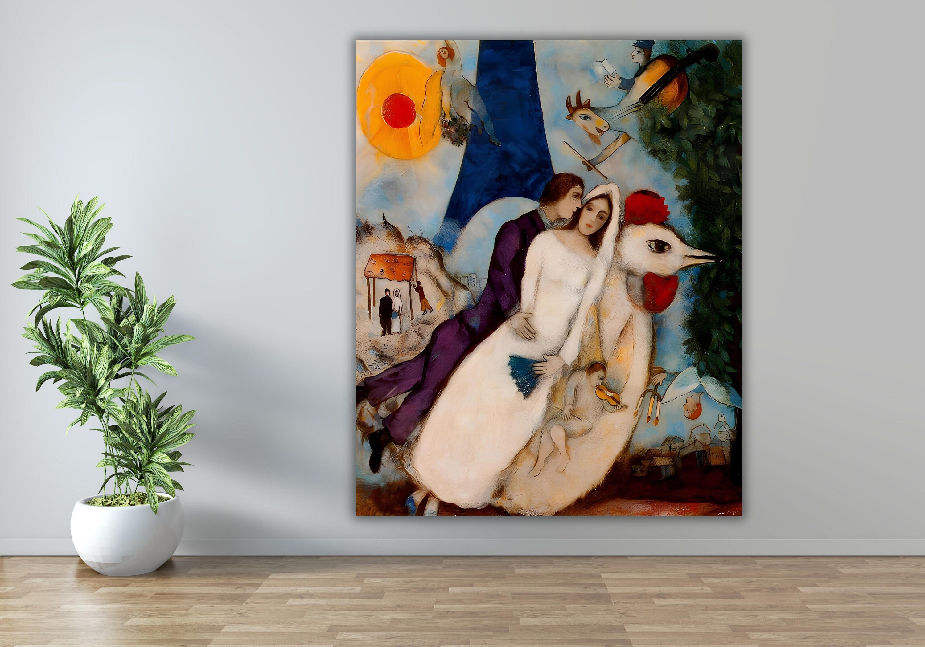 Marc CHAGALL the Bride and Groom of the Eiffel Tower Poster Art
