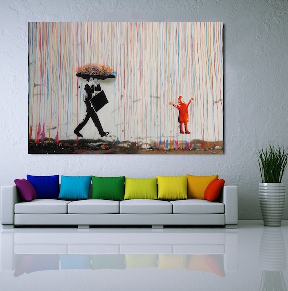 バンクシー「Singing in The Coloured Rain」プリントウォールアート 