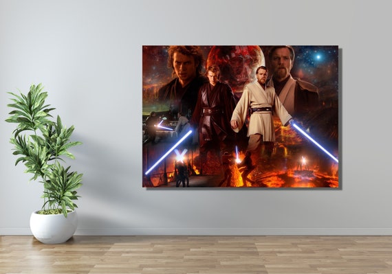 Posters Star Wars – Triptyque Dark Vador, Anakin, Obi-Wan, Luke – 97x62 Cm – Déco Murale Moderne - 2