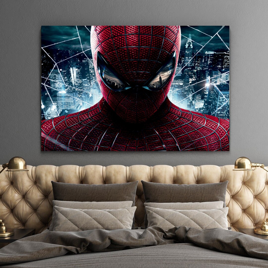 Spiderman Canvas Wall Artspiderman Poster Artspiderman Etsy