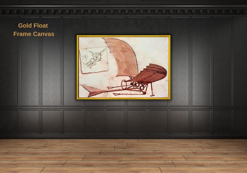 The Flying Machine by Leonardo Da Vinci Canvas Wall Art Print,leonardo ...