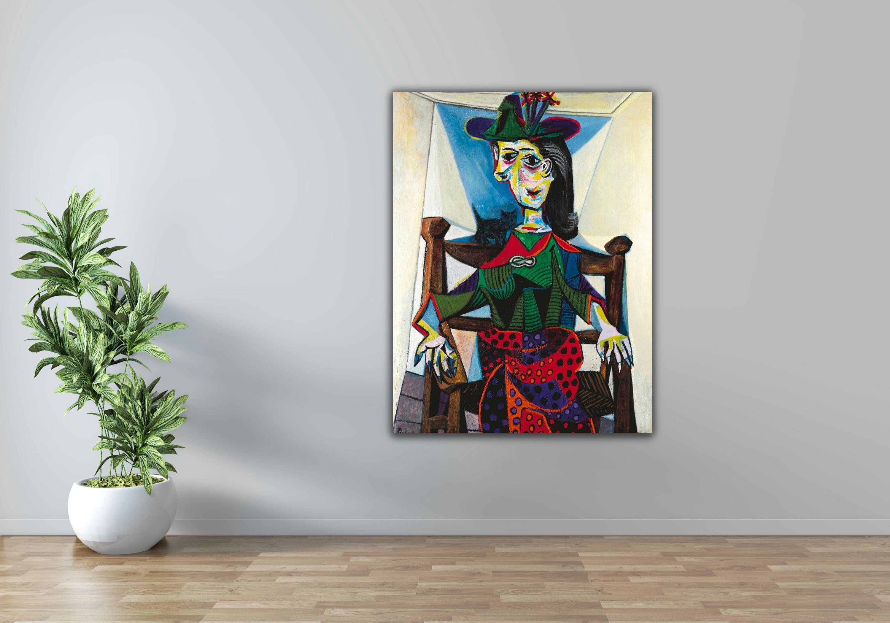Pablo Picasso Dora Maar With Cat 1941 Art Poster Print Canvas Wall