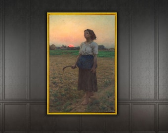 The Song of the Lark 3D Print: Jules Breton Textured Oil Painting