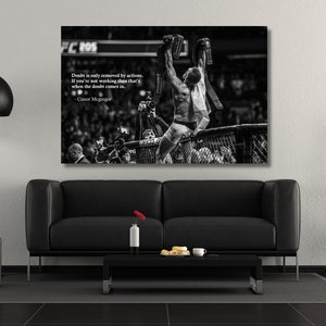 Póster con cita de Conor McGregor, lienzo de Conor McGregor, arte de pared motivacional, decoración de pared para cuevas masculinas, decoración de salas deportivas de fitness imagen 3
