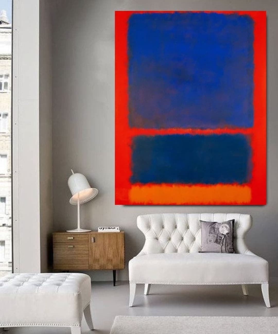 Mark Rothko Red Blue Orange Reproduction Modern Canvas Wall Art