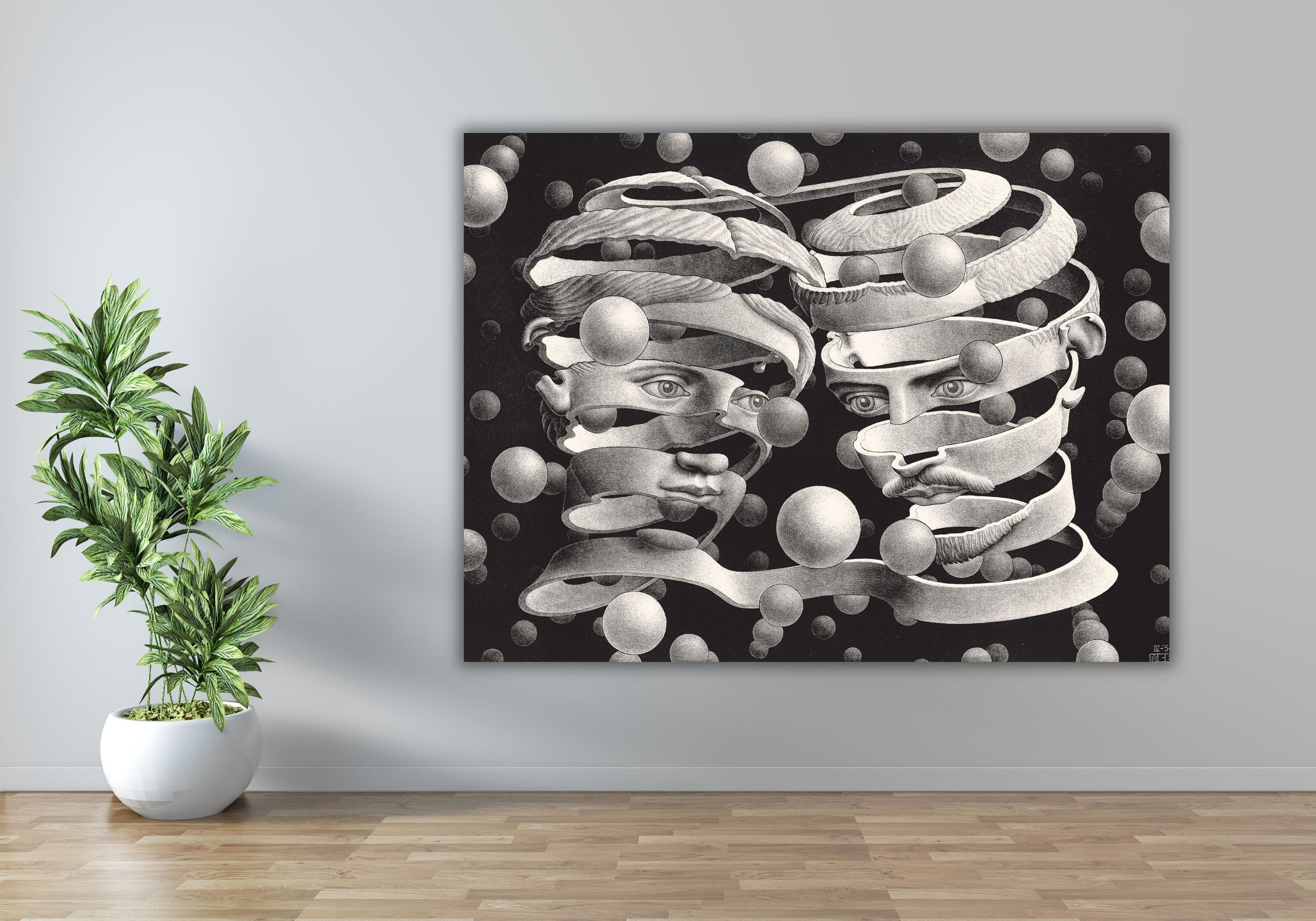Bond of Union Canvas Wall Art Print,maurits Cornelis Escher Bond 