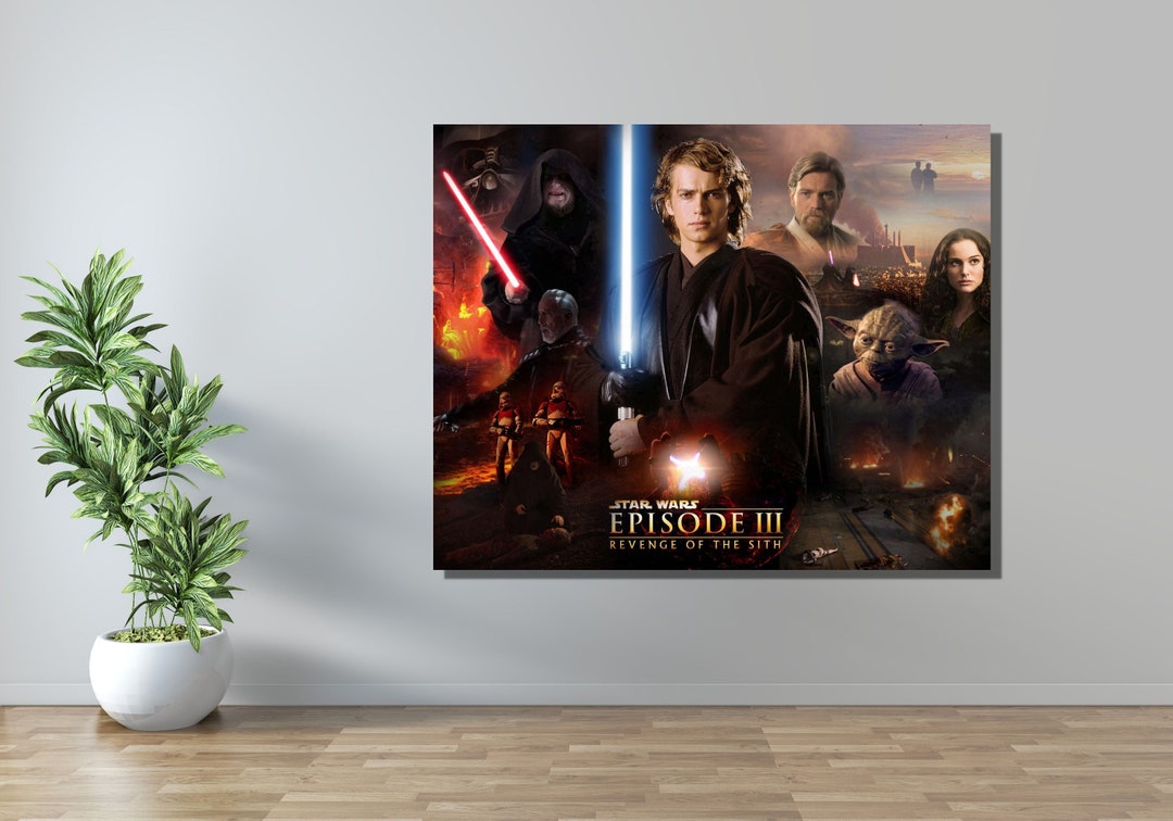 Anakin Skywalker Print Art,starwars Anakin Vs Obi Wan Poster Canvas ...