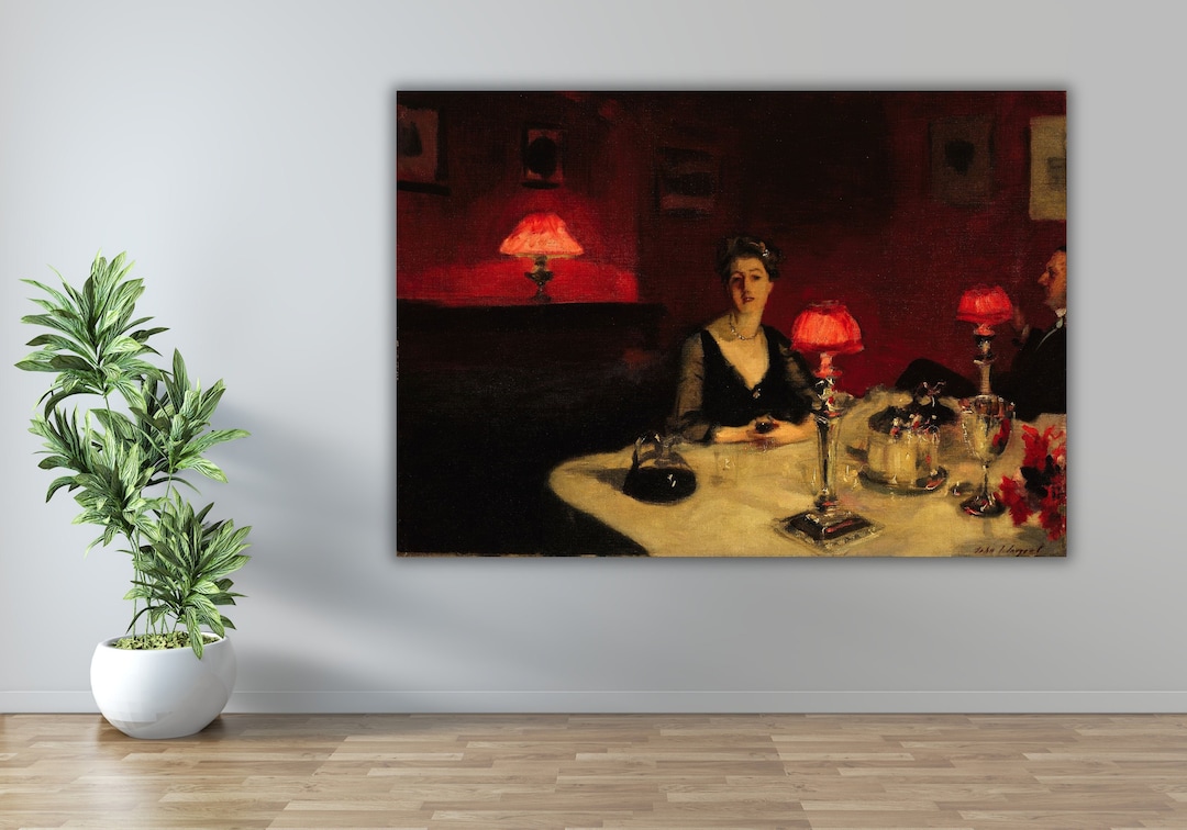 John Singer Sargent A Dinner Table at Night (1884) Poster/canvas Wall ...
